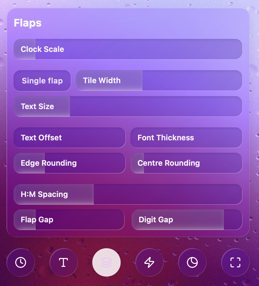 Flip Clock Flap Settings